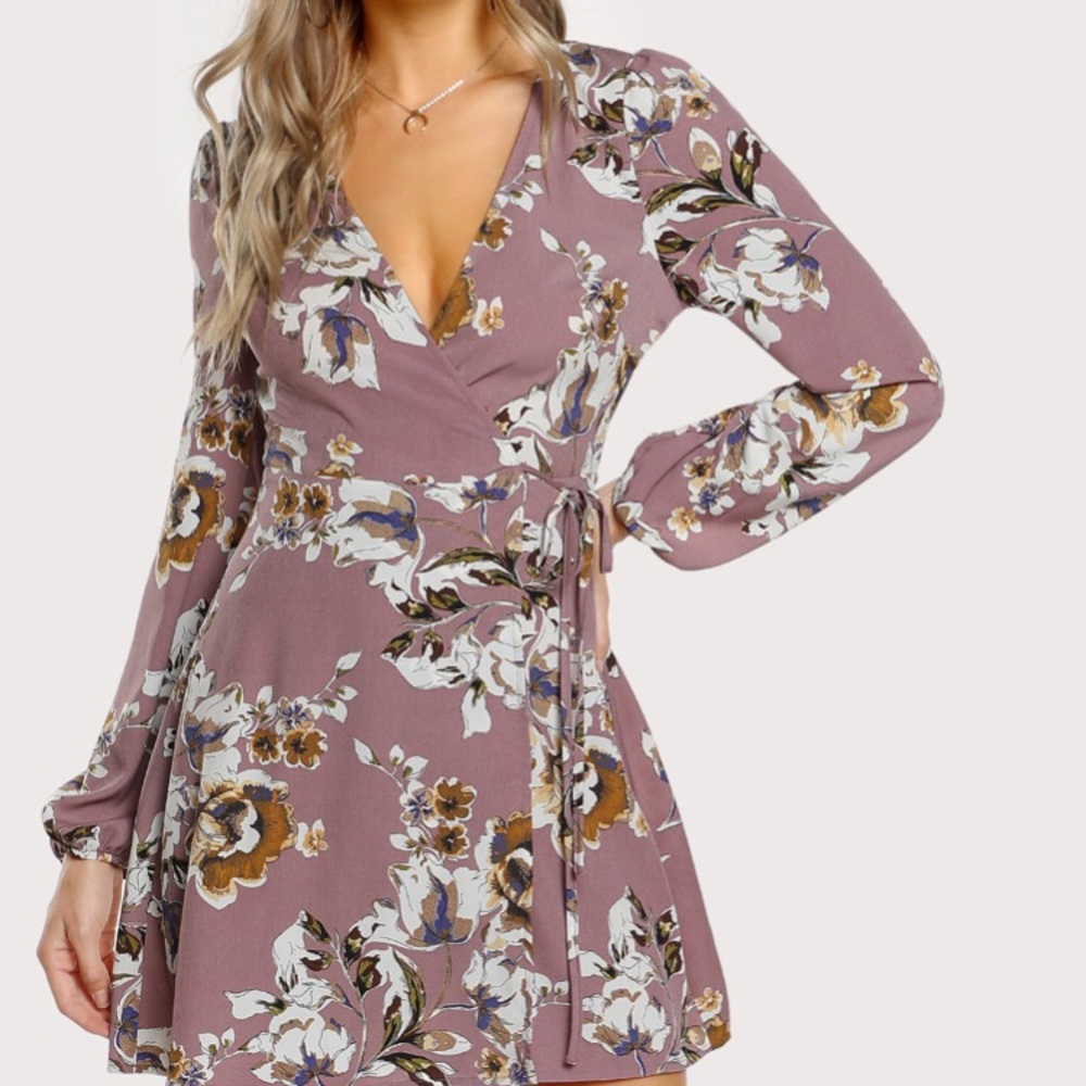Floral wrap  dress